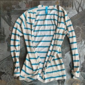 Blue striped and gold sparkly cardigan